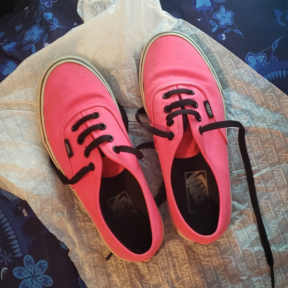 Neon Pink Vans w/ Black Laces